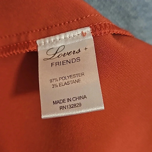 LOVER'S & FRIENDS Max Midi strapless Dress in Blood Orange. Size xs - Picture 13 of 13